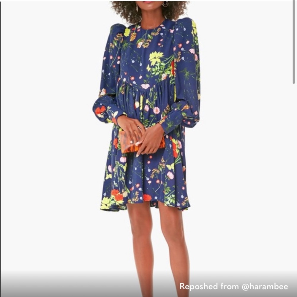 Pomander Place Floral Mini Dress - Navy and Multicolor